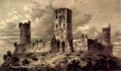 Zamek w Czersku: Litografia z XIX wieku